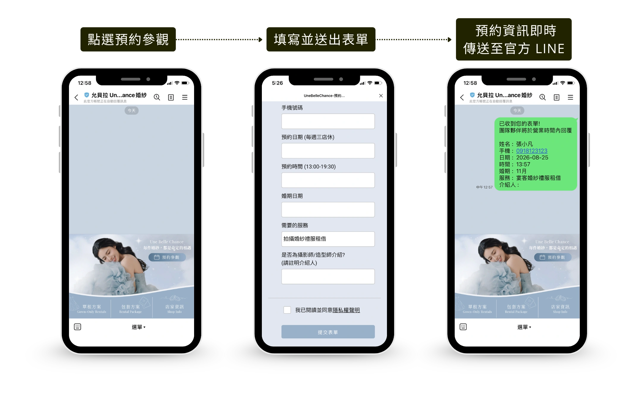 婚紗業官方LINE線上預約